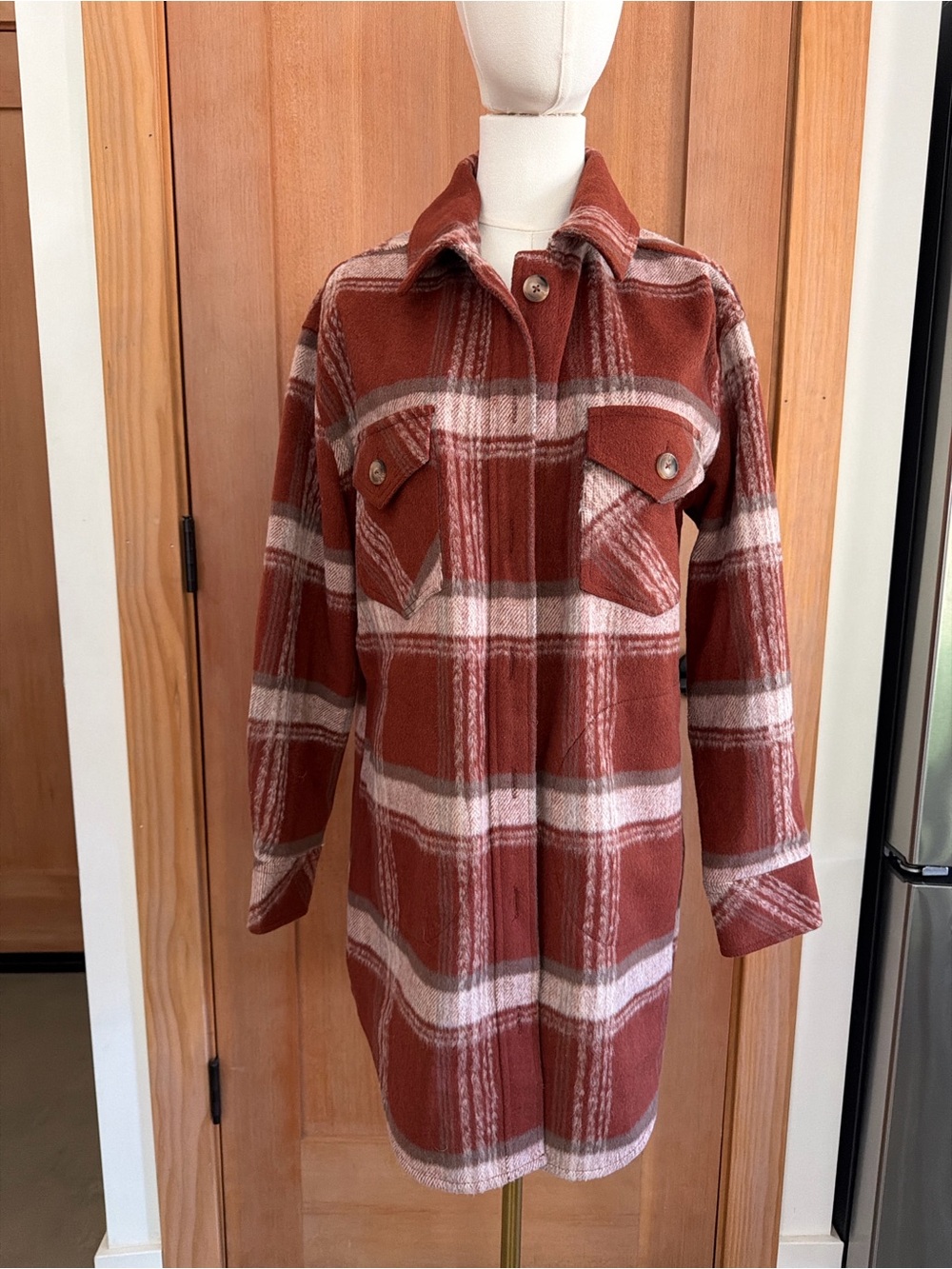 Gentle Fawn Rust Plaid Shacket Jacket - Women